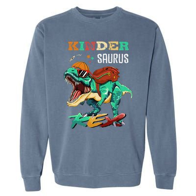 Kindersaurus Rex Back To School Gifts Garment-Dyed Sweatshirt