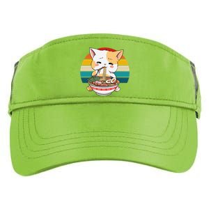 Kawaii Ramen Cat Retro Sunset Adult Drive Performance Visor