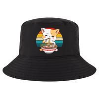 Kawaii Ramen Cat Retro Sunset Cool Comfort Performance Bucket Hat