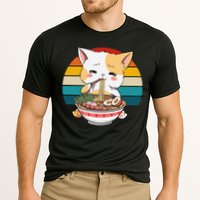 Kawaii Ramen Cat Retro Sunset Cooling Performance Crew T-Shirt