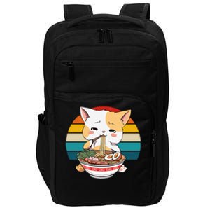 Kawaii Ramen Cat Retro Sunset Impact Tech Backpack