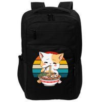 Kawaii Ramen Cat Retro Sunset Impact Tech Backpack