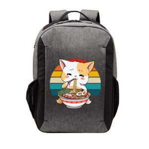 Kawaii Ramen Cat Retro Sunset Vector Backpack