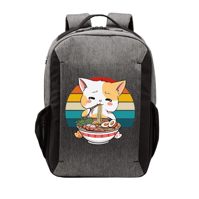 Kawaii Ramen Cat Retro Sunset Vector Backpack