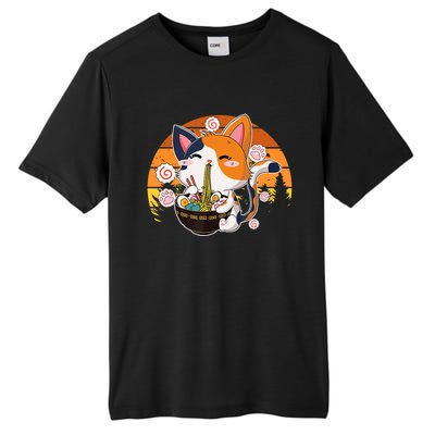 Kawaii Ra Cat Anime Japanese Neko Noodle Funny Vintage Tall Fusion ChromaSoft Performance T-Shirt