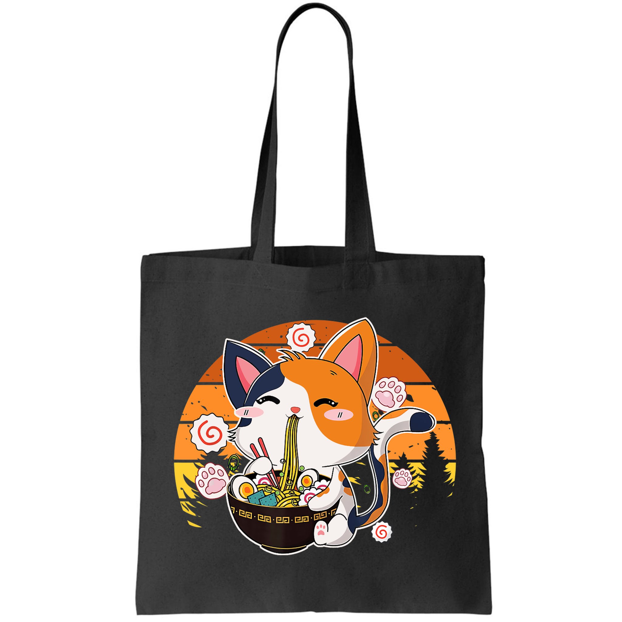 Kawaii Ra Cat Anime Japanese Neko Noodle Funny Vintage Bag