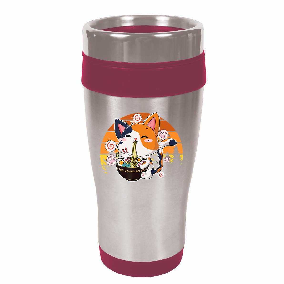 Kawaii Ra Cat Anime Japanese Neko Noodle Funny Vintage 16oz Travel Tumbler