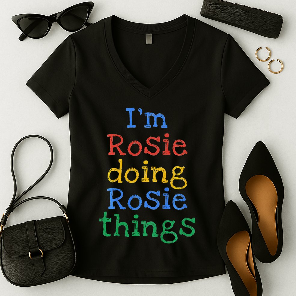 Kids Rosie Cute Toddler And Little Girls Women's V-Neck T-Shirt