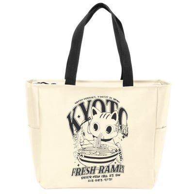 Kyoto Ramen Cat Zip Tote Bag