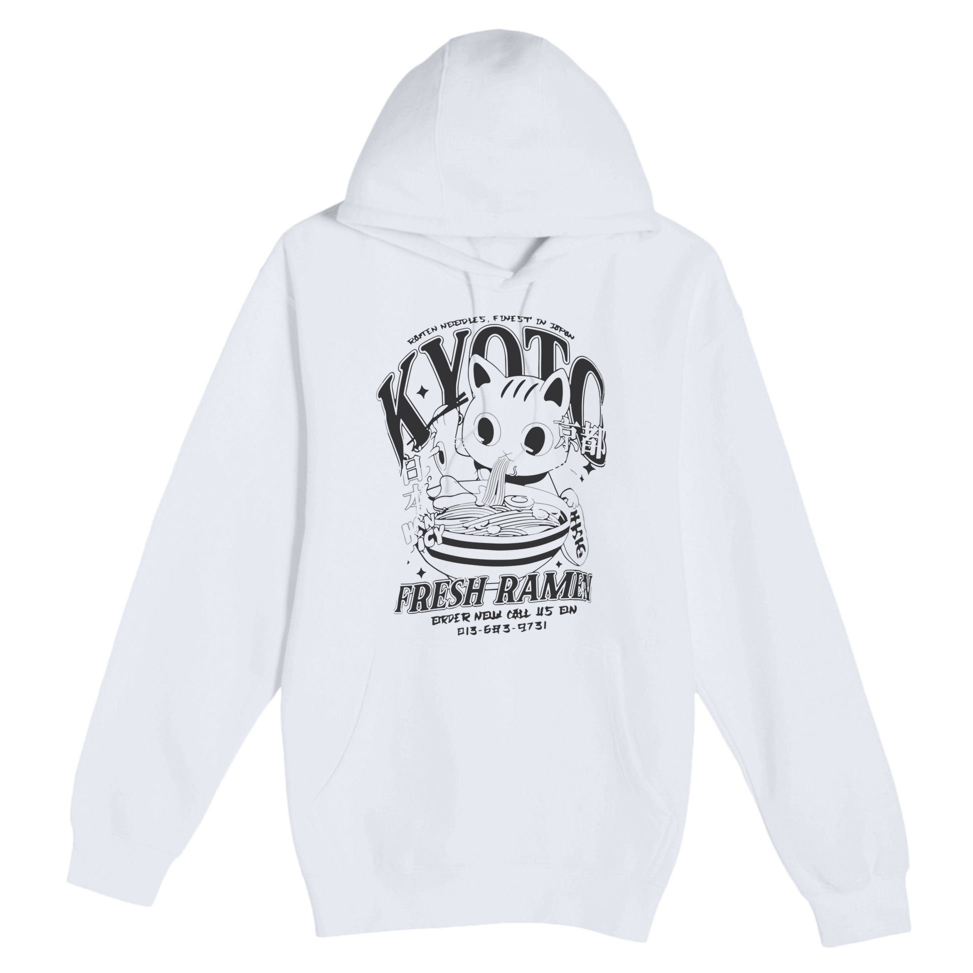 Kyoto Ramen Cat Premium Pullover Hoodie