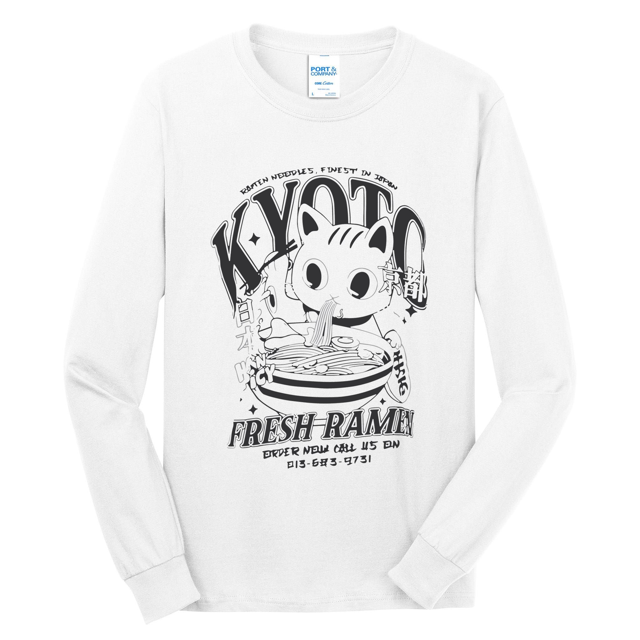 Kyoto Ramen Cat Tall Long Sleeve T-Shirt