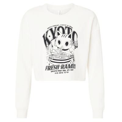 Kyoto Ramen Cat Cropped Pullover Crew
