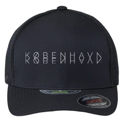 KøBenhavn Reflections Copenhagen Denmark Word Art Souvenir Flexfit Unipanel Trucker Cap