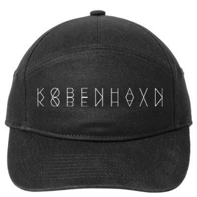 KøBenhavn Reflections Copenhagen Denmark Word Art Souvenir 7-Panel Snapback Hat