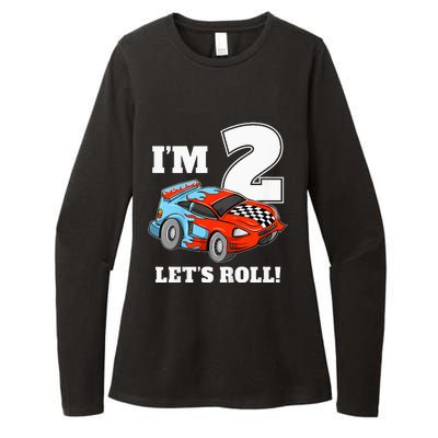 Kids Race Car 2nd Birthday Boy 2 Two Racing Car Driver Womens CVC Long Sleeve Shirt