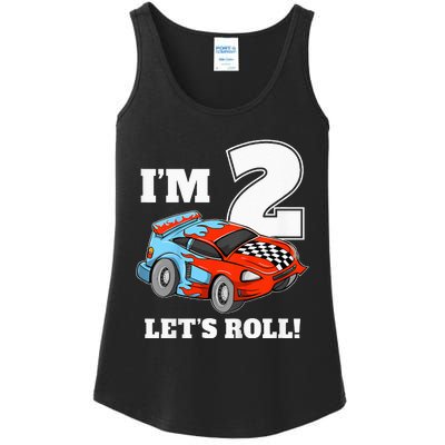 Kids Race Car 2nd Birthday Boy 2 Two Racing Car Driver Ladies Essential Tank