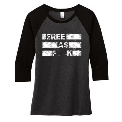 Kyle Rittenhouse Free As Fuck Women's Tri-Blend 3/4-Sleeve Raglan Shirt