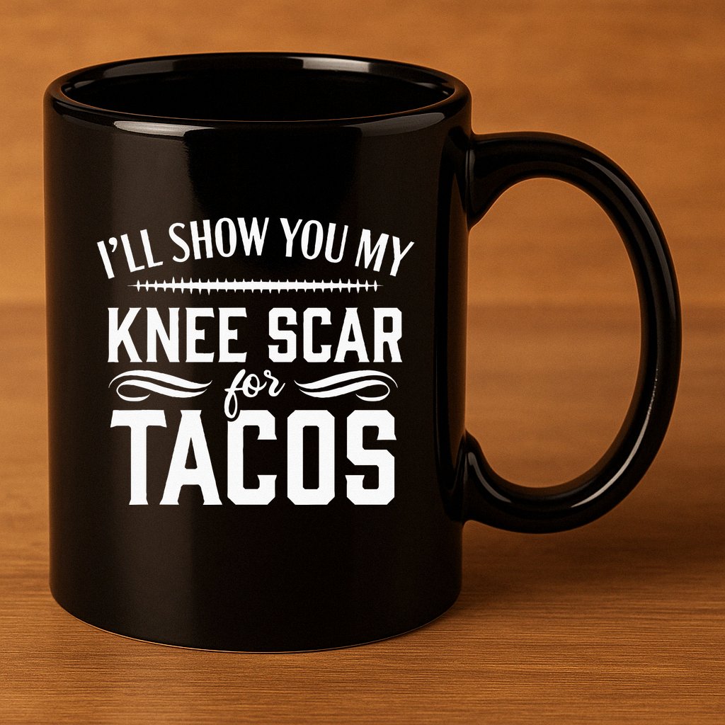 Knee Replacement Funny Tacos Surgery Recovery Gift 11oz C Handle Ceramic Mug