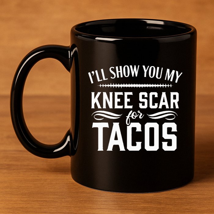Knee Replacement Funny Tacos Surgery Recovery Gift 11oz C Handle Ceramic Mug