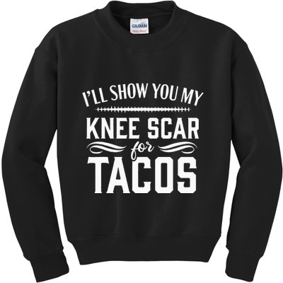 Knee Replacement Funny Tacos Surgery Recovery Gift Kids Sweatshirt