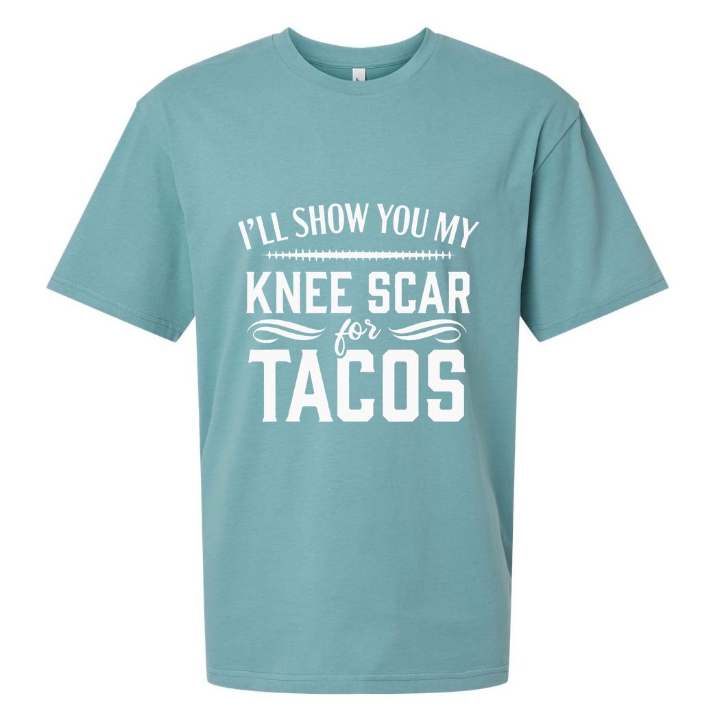 Knee Replacement Funny Tacos Surgery Recovery Gift Sueded Cloud Jersey T-Shirt