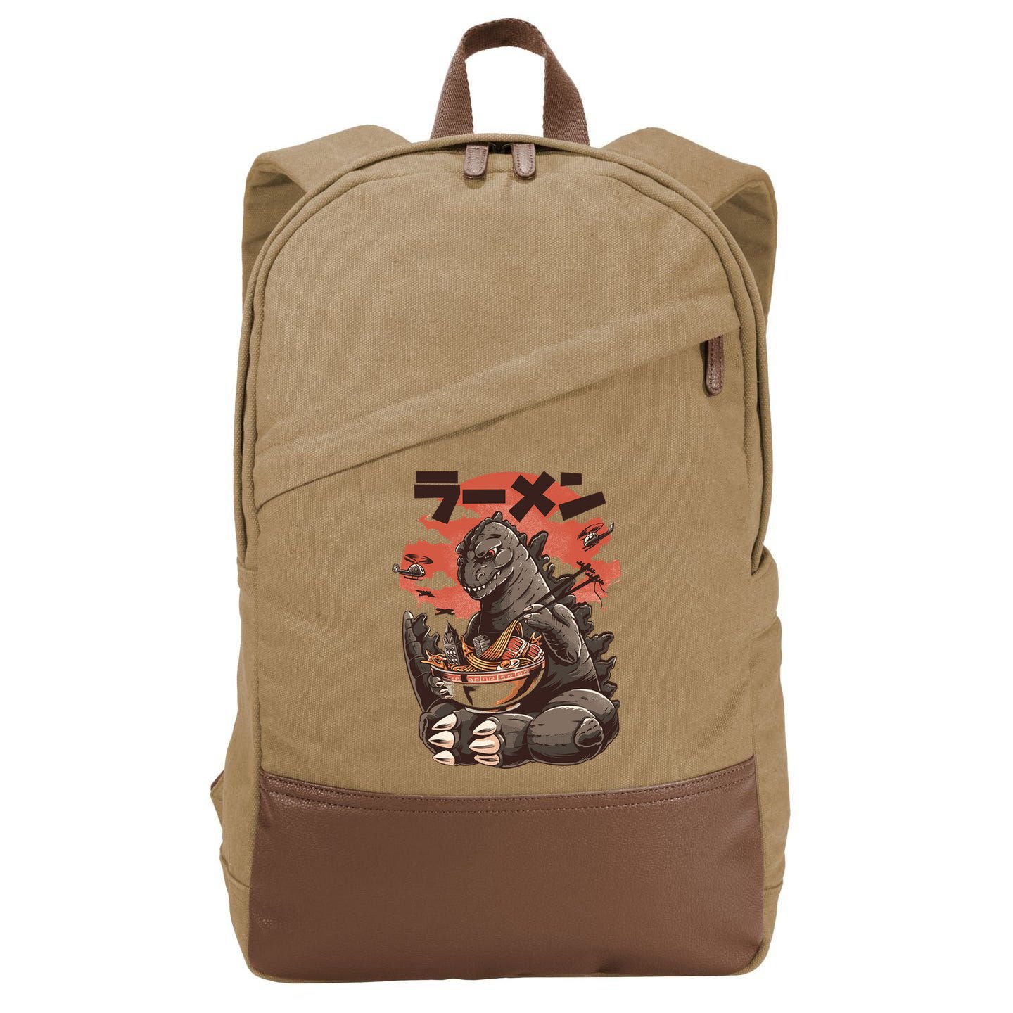 Kaiju's Ramen Sea Monster Cotton Canvas Backpack