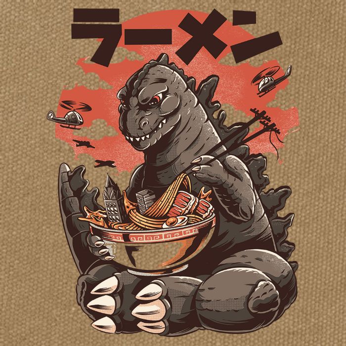 Kaiju's Ramen Sea Monster Cotton Canvas Backpack