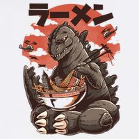 Kaiju's Ramen Sea Monster Garment-Dyed Fleece Hoodie