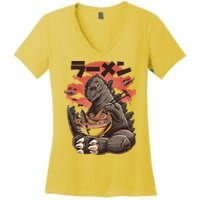 Kaiju's Ramen Sea Monster Women's V-Neck T-Shirt