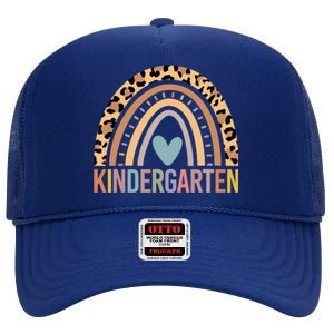 Kindergarten Rainbow Girl Boy Teacher Team Kinder Squad High Crown Mesh Back Trucker Hat