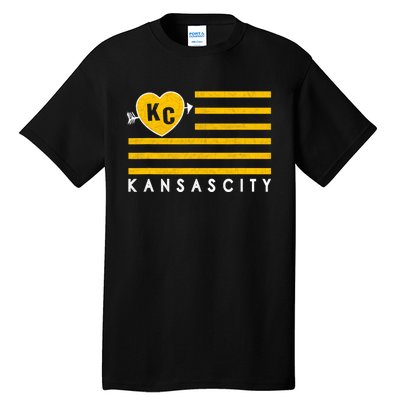 Kc Red Heart & Arrow 2 Letter Kc Kansas City Kc Love Kc Red Tall T-Shirt