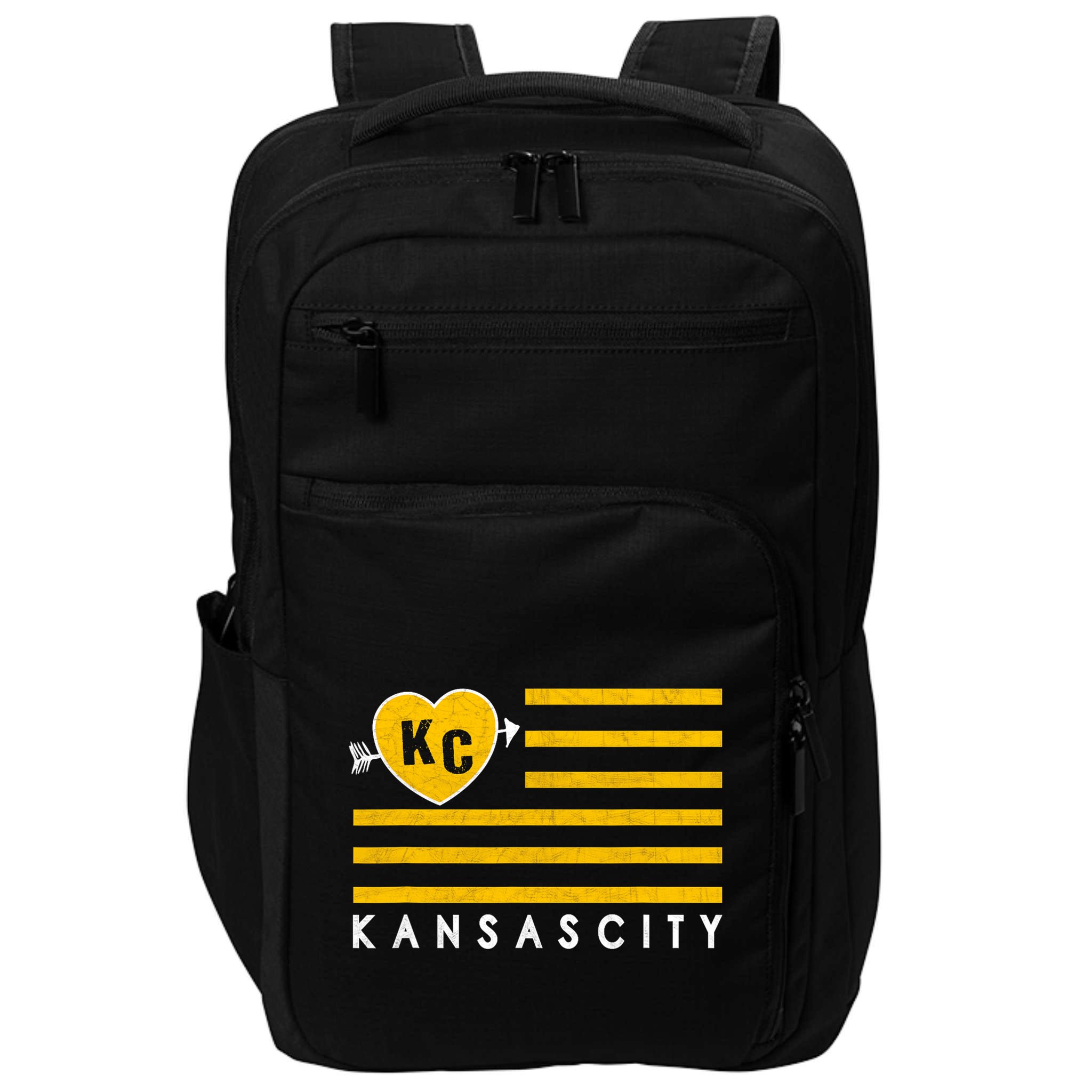 Kc Red Heart & Arrow 2 Letter Kc Kansas City Kc Love Kc Red Impact Tech Backpack