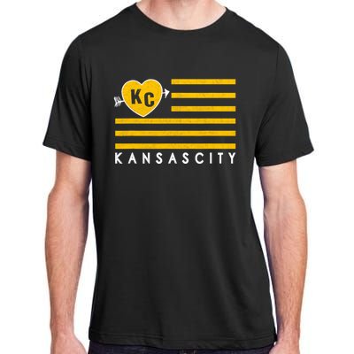 Kc Red Heart & Arrow 2 Letter Kc Kansas City Kc Love Kc Red Adult ChromaSoft Performance T-Shirt