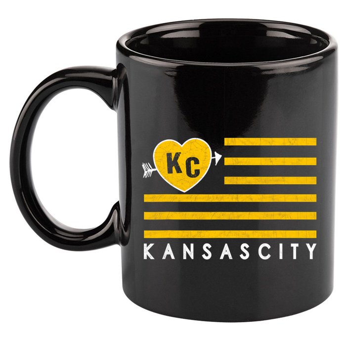 Kc Red Heart & Arrow 2 Letter Kc Kansas City Kc Love Kc Red 11oz C Handle Ceramic Mug