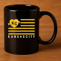 Kc Red Heart & Arrow 2 Letter Kc Kansas City Kc Love Kc Red 11oz C Handle Ceramic Mug
