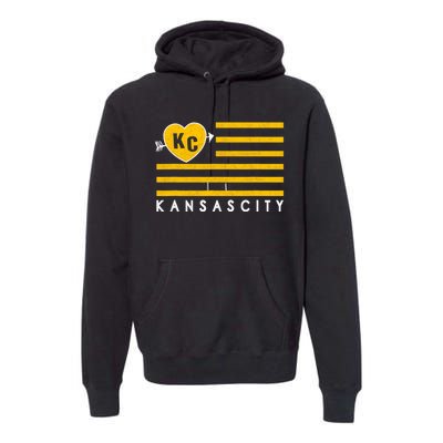 Kc Red Heart & Arrow 2 Letter Kc Kansas City Kc Love Kc Red Premium Hoodie