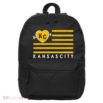 Kc Red Heart & Arrow 2 Letter Kc Kansas City Kc Love Kc Red 16 in Basic Backpack