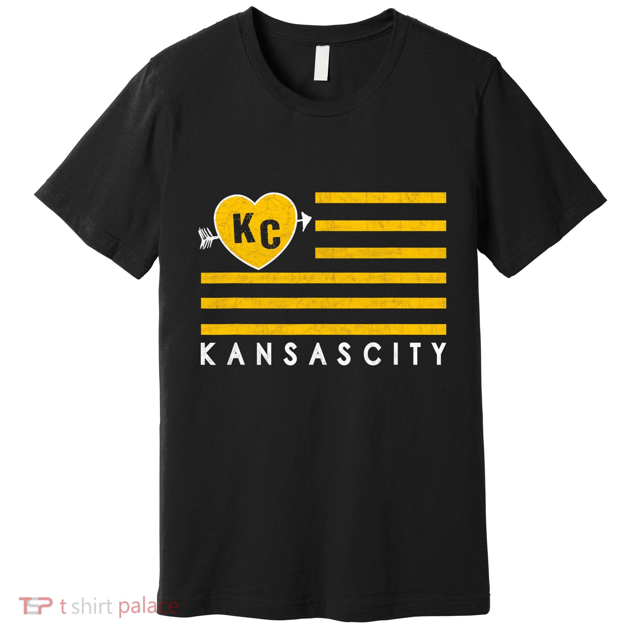 Kc Red Heart & Arrow 2 Letter Kc Kansas City Kc Love Kc Red Premium T-Shirt