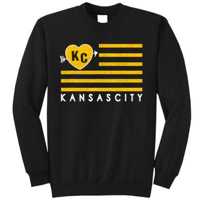 Kc Red Heart & Arrow 2 Letter Kc Kansas City Kc Love Kc Red Tall Sweatshirt