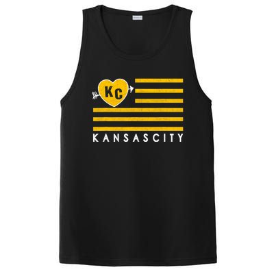 Kc Red Heart & Arrow 2 Letter Kc Kansas City Kc Love Kc Red PosiCharge Competitor Tank