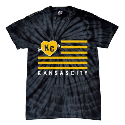 Kc Red Heart & Arrow 2 Letter Kc Kansas City Kc Love Kc Red Tie-Dye T-Shirt
