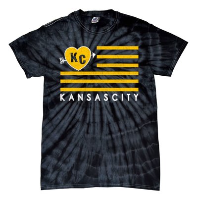 Kc Red Heart & Arrow 2 Letter Kc Kansas City Kc Love Kc Red Tie-Dye T-Shirt