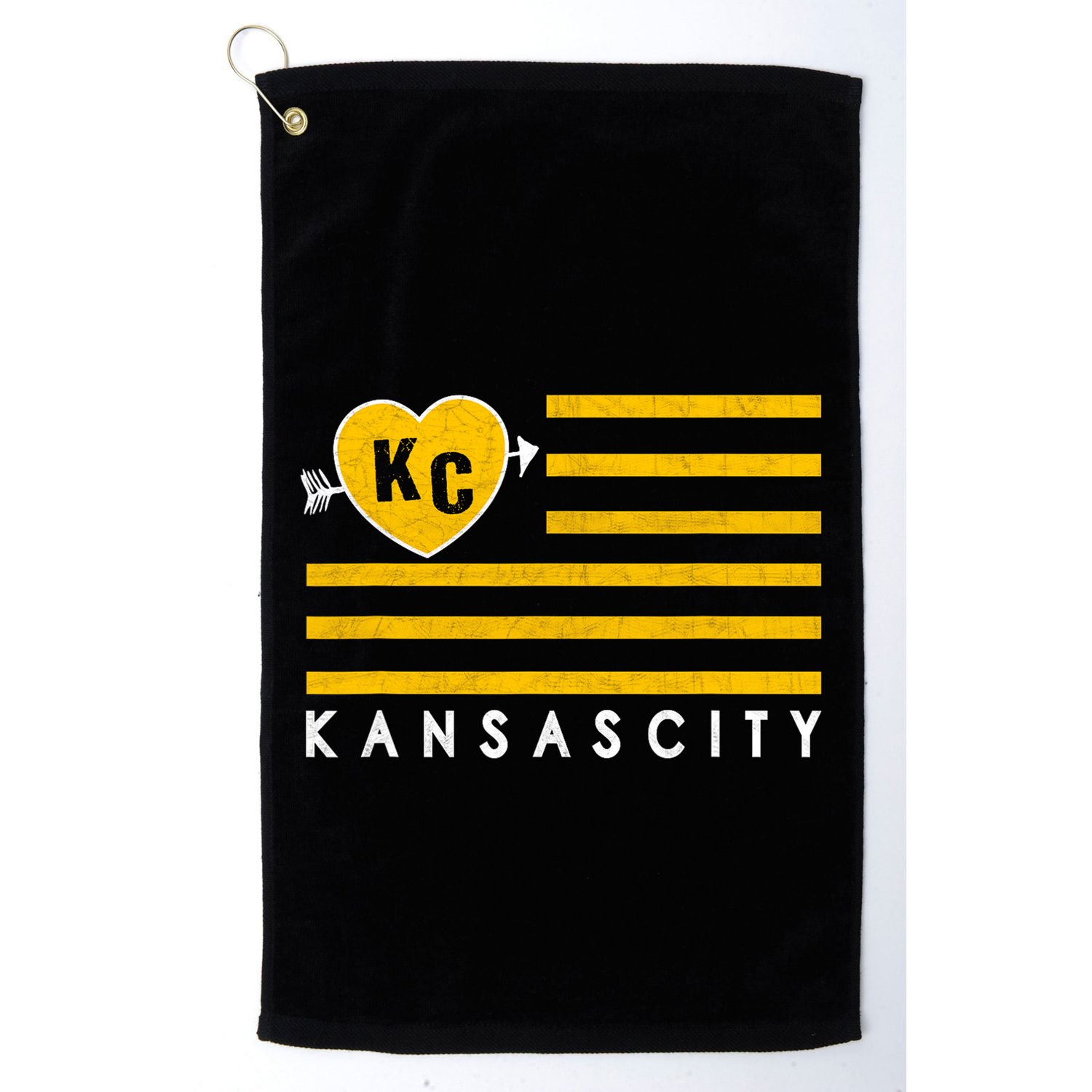 Kc Red Heart & Arrow 2 Letter Kc Kansas City Kc Love Kc Red Golf Towel