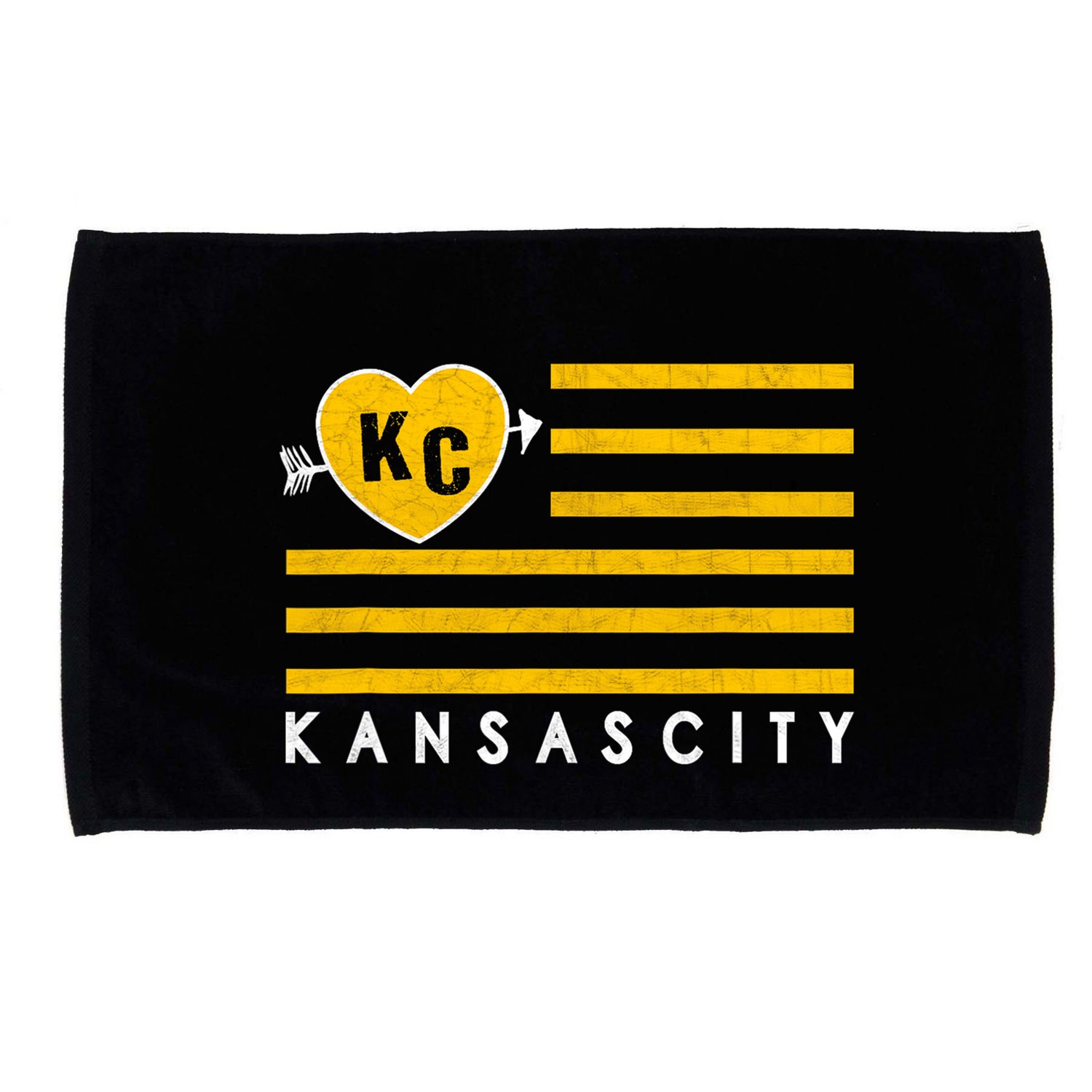 Kc Red Heart & Arrow 2 Letter Kc Kansas City Kc Love Kc Red Microfiber Hand Towel