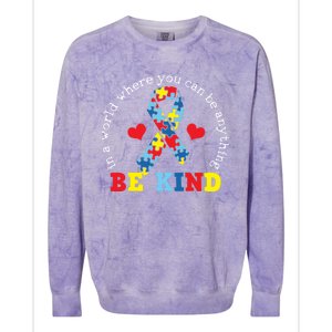 Kindness Ribbon Heart For Autism Awareness Colorblast Crewneck Sweatshirt