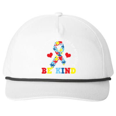 Kindness Ribbon Heart For Autism Awareness Snapback Five-Panel Rope Hat