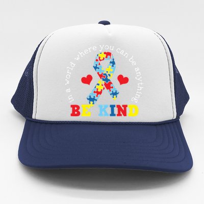 Kindness Ribbon Heart For Autism Awareness Trucker Hat