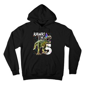 K.i.d.s Rawr I'm 5 5th Birthday Party T Rex Dinosaur Gift for b.o.y.s Hoodie