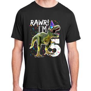 K.i.d.s Rawr I'm 5 5th Birthday Party T Rex Dinosaur Gift for b.o.y.s Adult ChromaSoft Performance T-Shirt