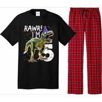 K.i.d.s Rawr I'm 5 5th Birthday Party T Rex Dinosaur Gift for b.o.y.s Pajama Set